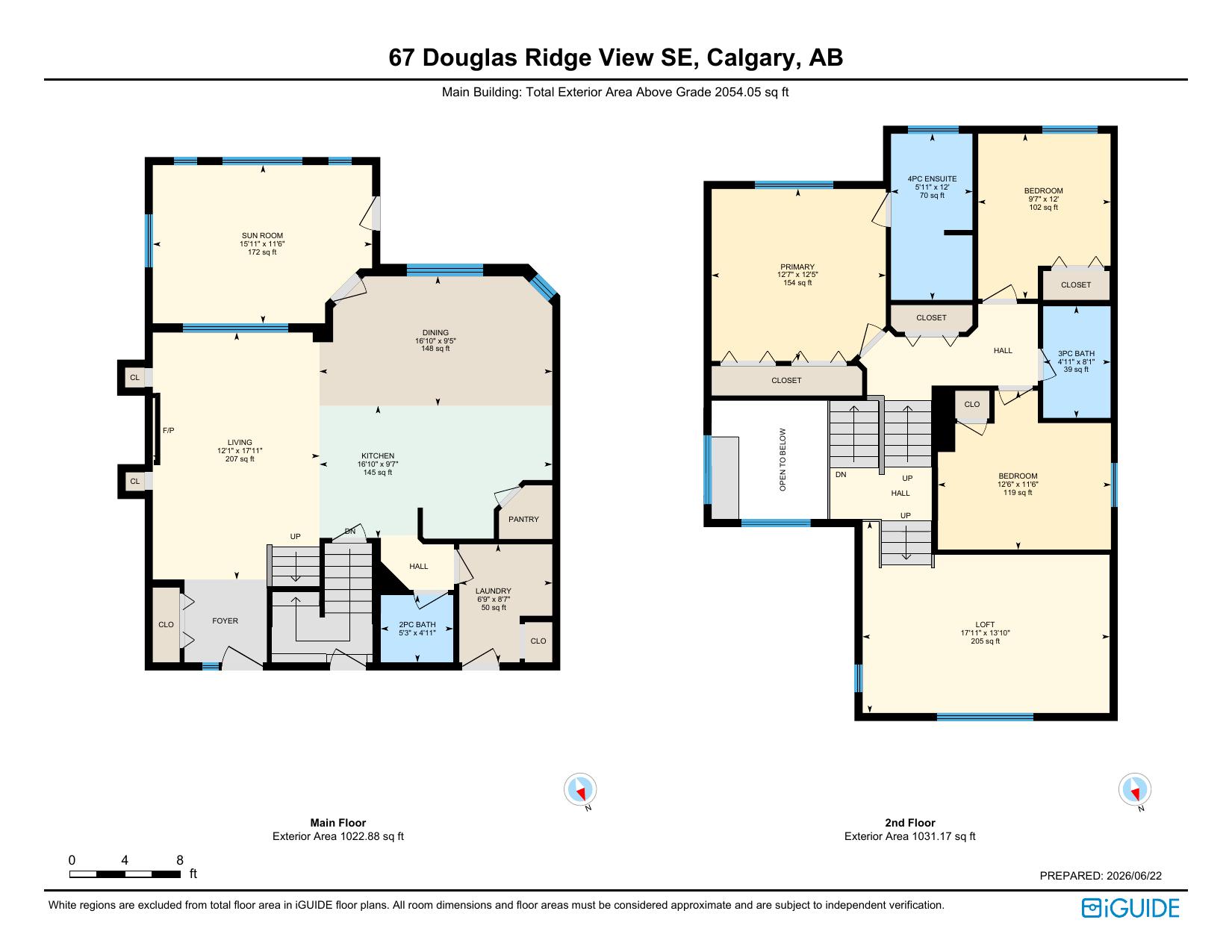 Full floor plan overview showing main and second floors
